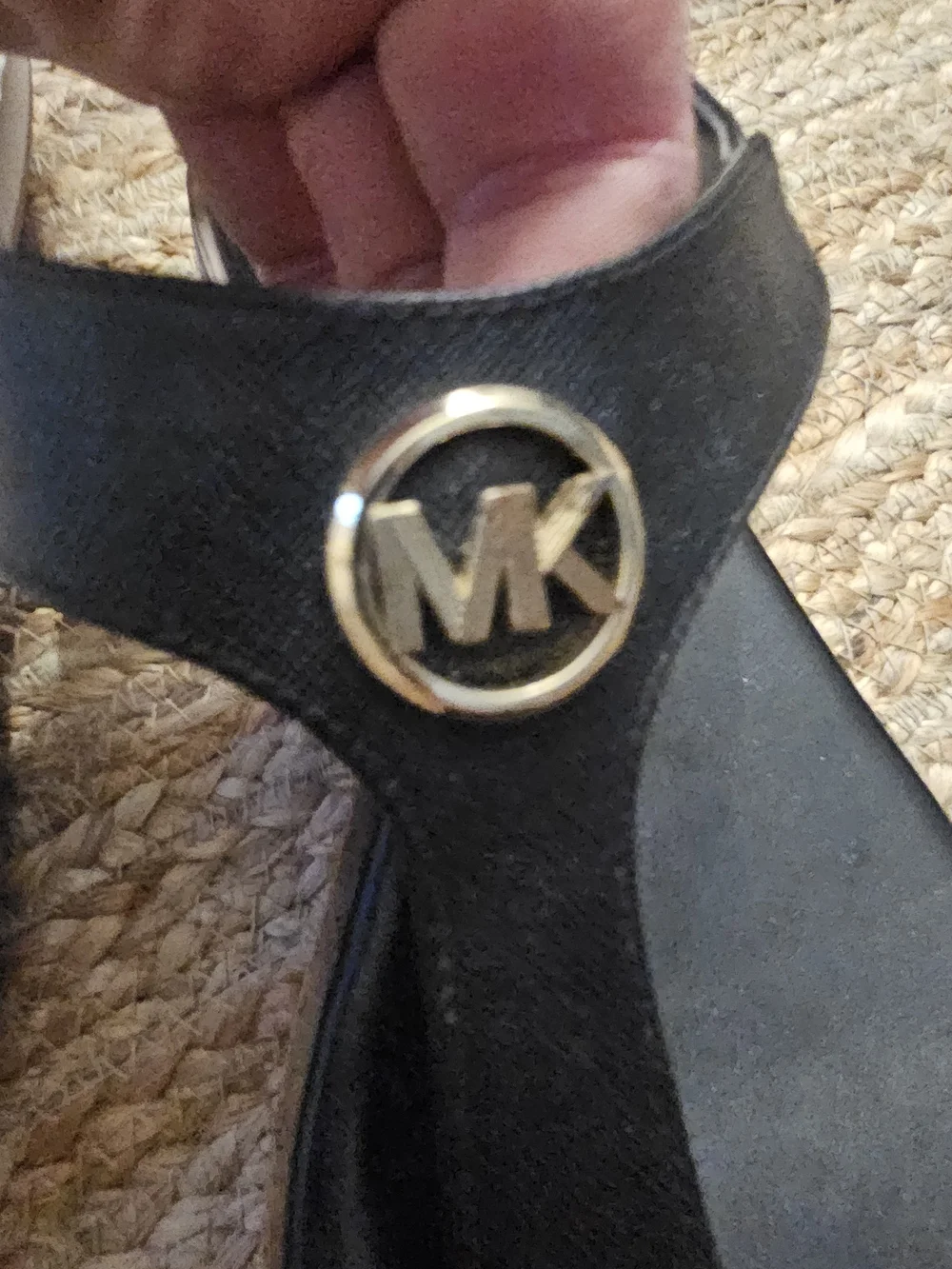 Michael Kors Women’s Black MK Logo Thong Sandals